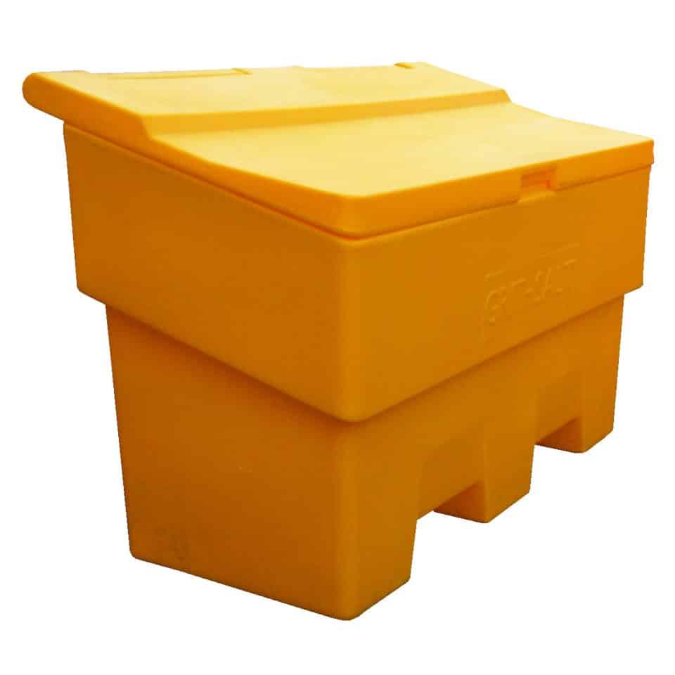 yellow grit bin
