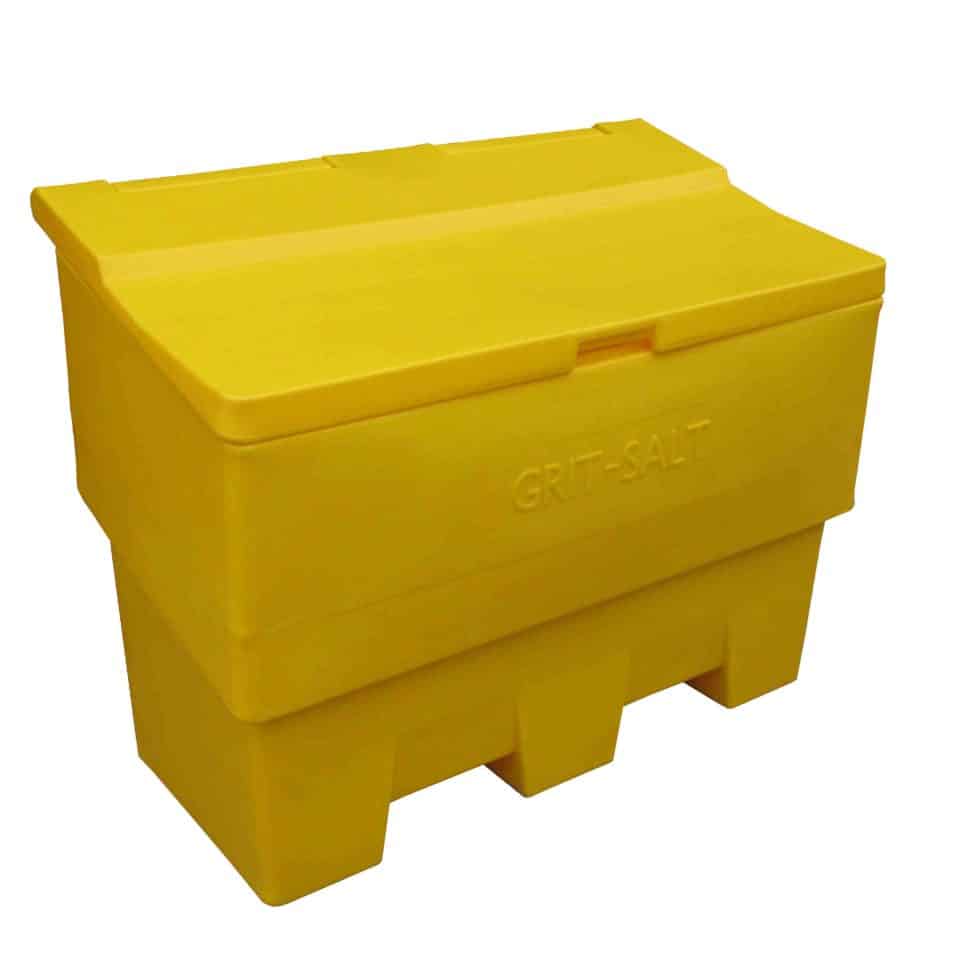 yellow grit bin