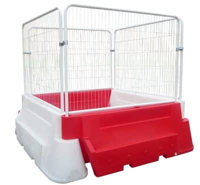 red and white barrier box