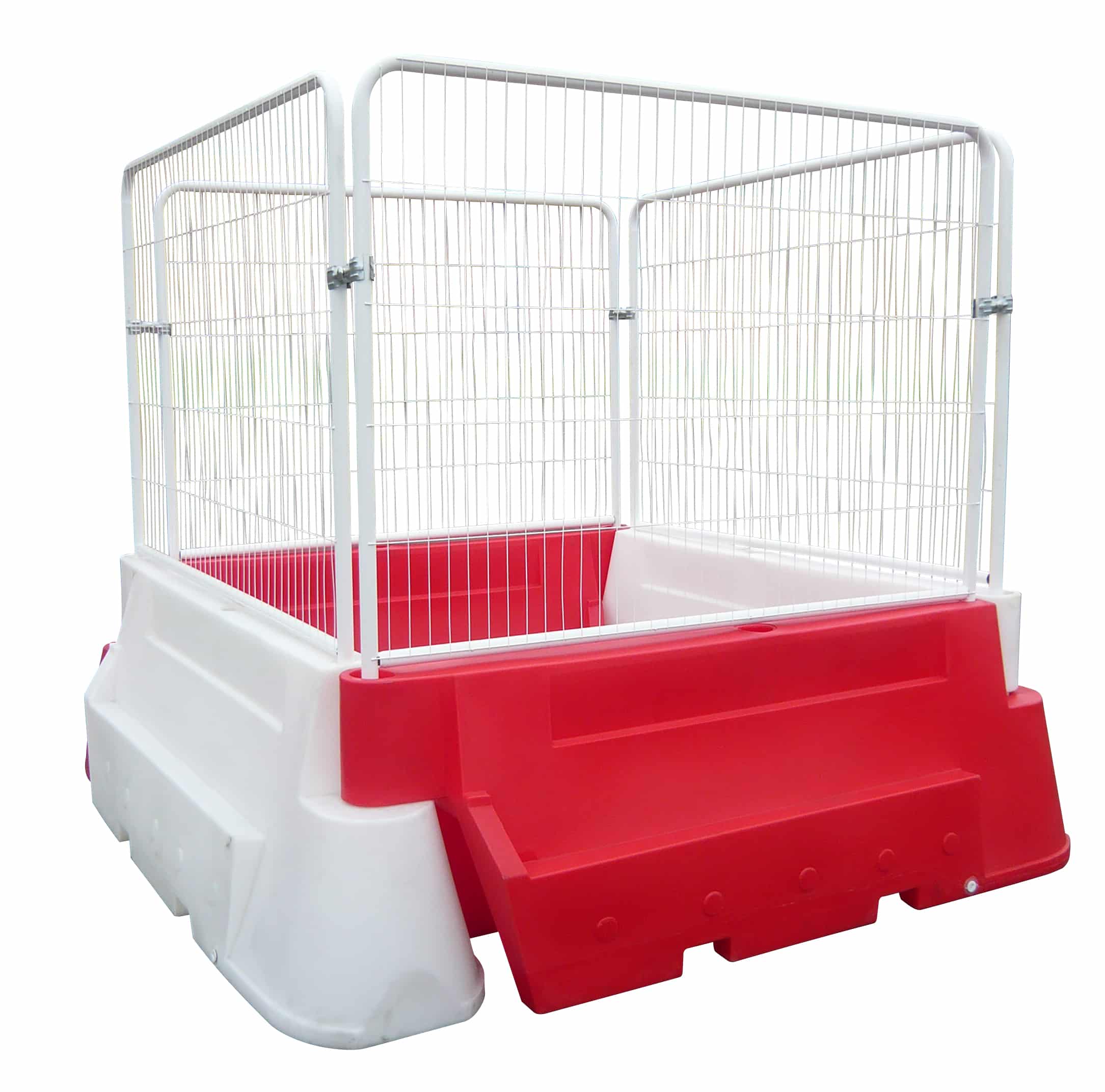 red and white barrier box