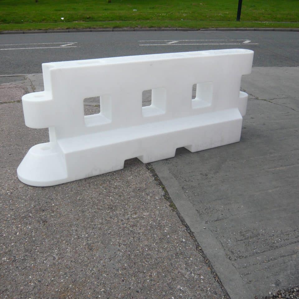 white barrier on the street