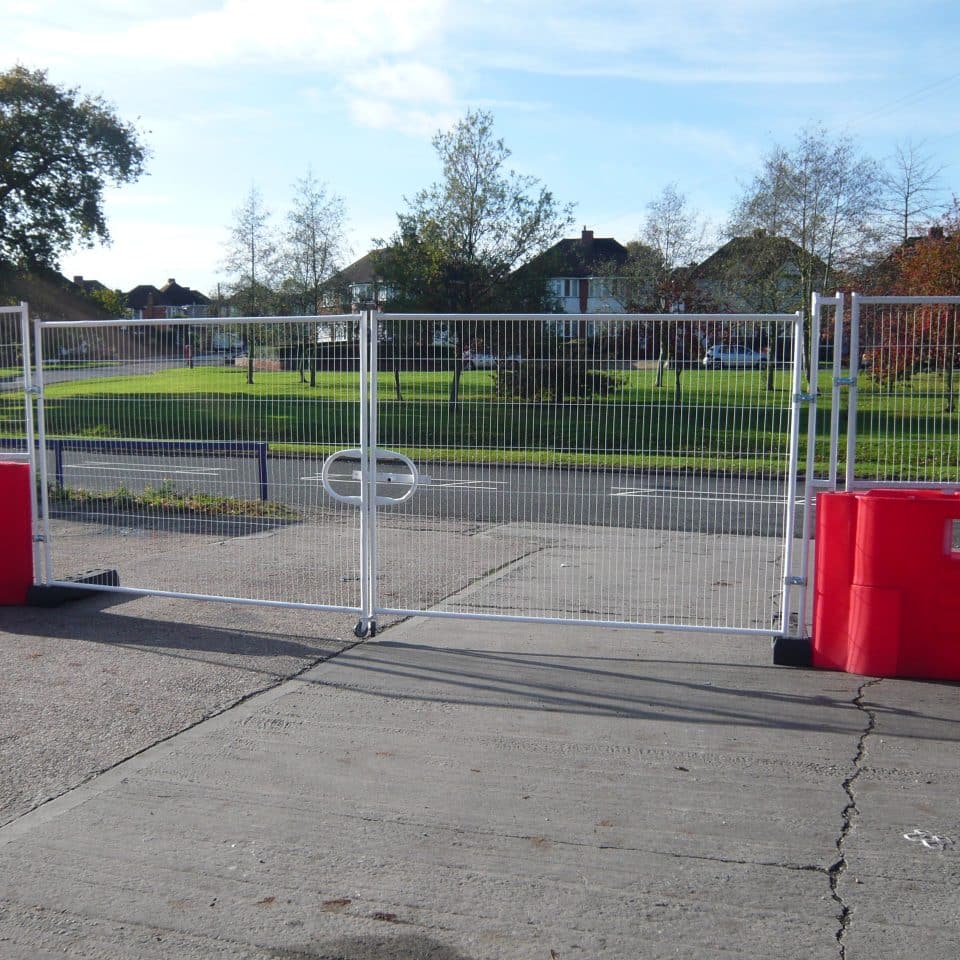 red barriers with gate