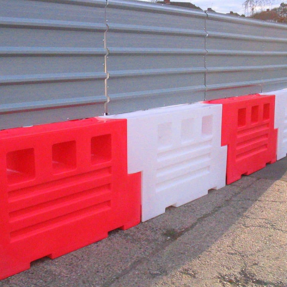 red and white barrier wall