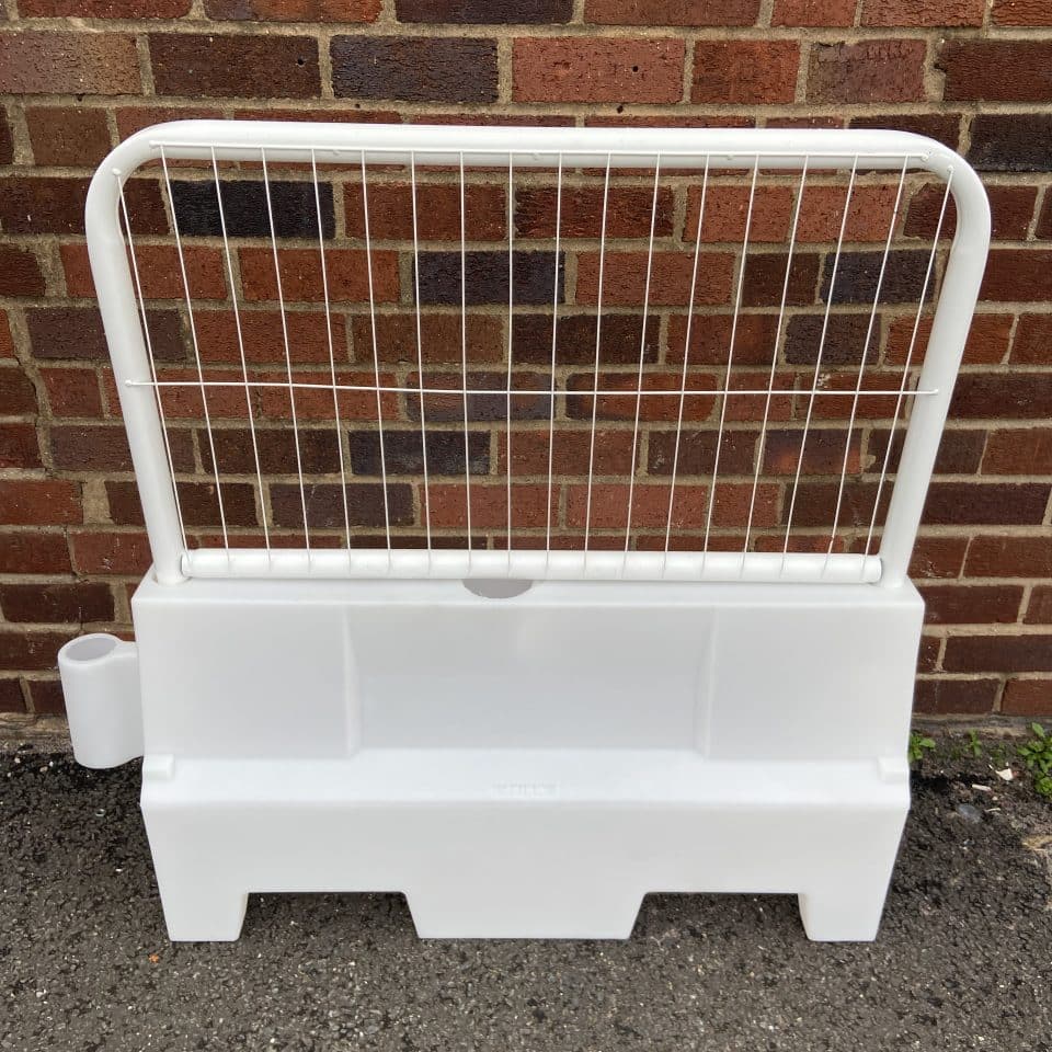 white barrier mini fence