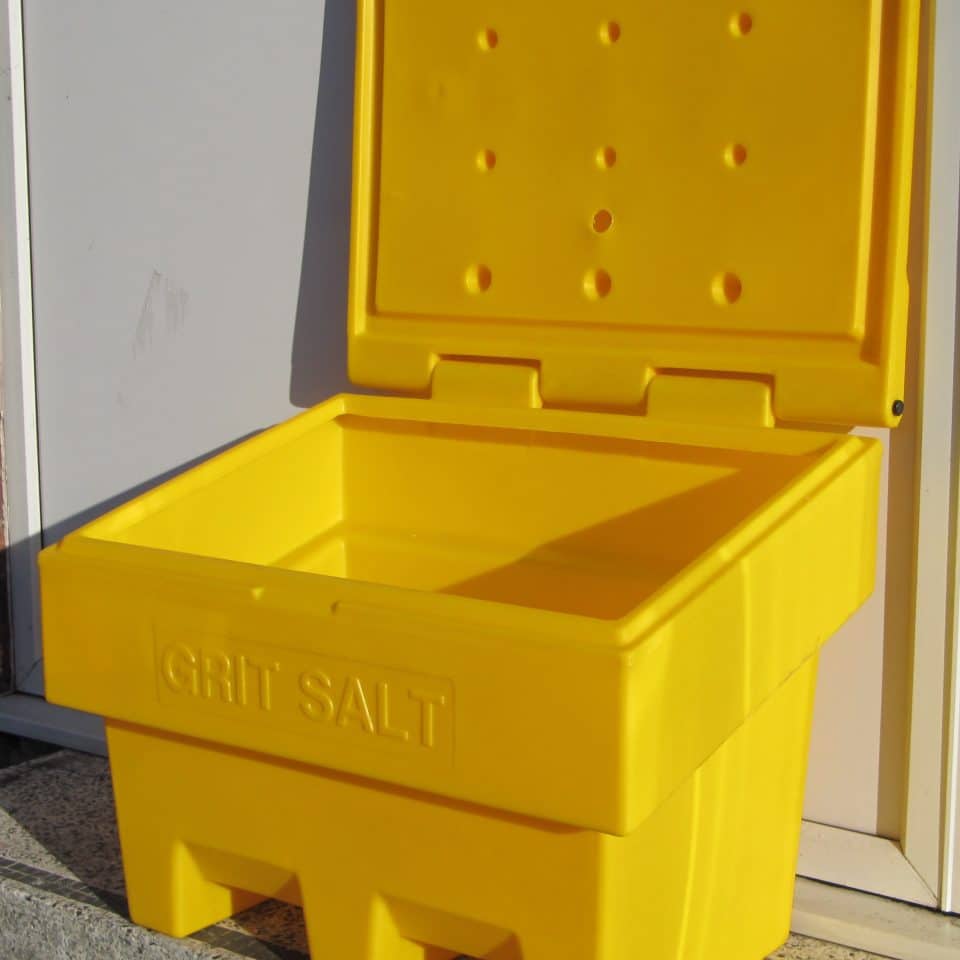 Open Yellow 100 Litre Grit Bin
