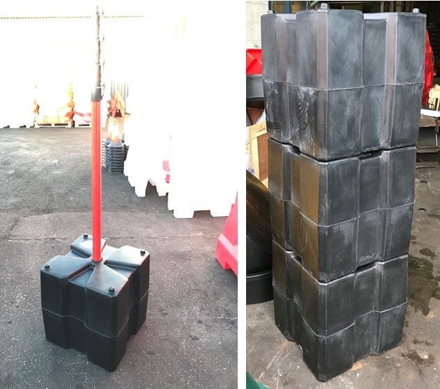 Stack of Black Goal Post Ballast Blocks