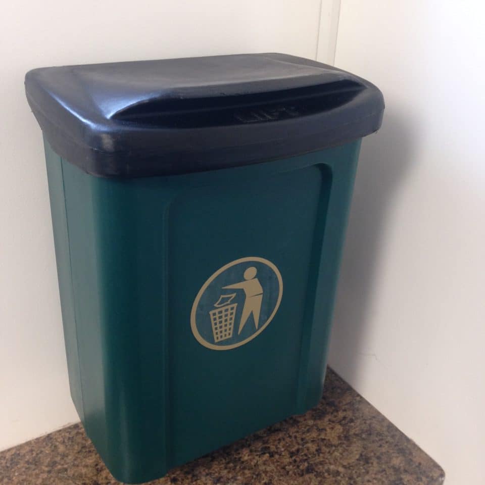Dark Green Apollo Dog Waste Bin Face On